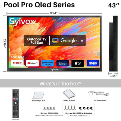 SYLVOX 109 cm / 43´´ Volle Sonne Outdoor Google QL