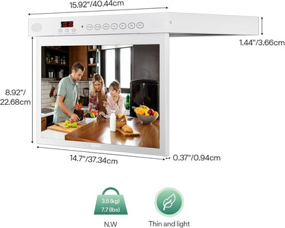 SYLVOX 40 cm / 15.6´´ Unterbau Küchen-TV Weiß