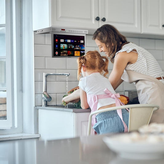 SYLVOX 40 cm / 15.6´´ Unterbau Küchen-TV Silber