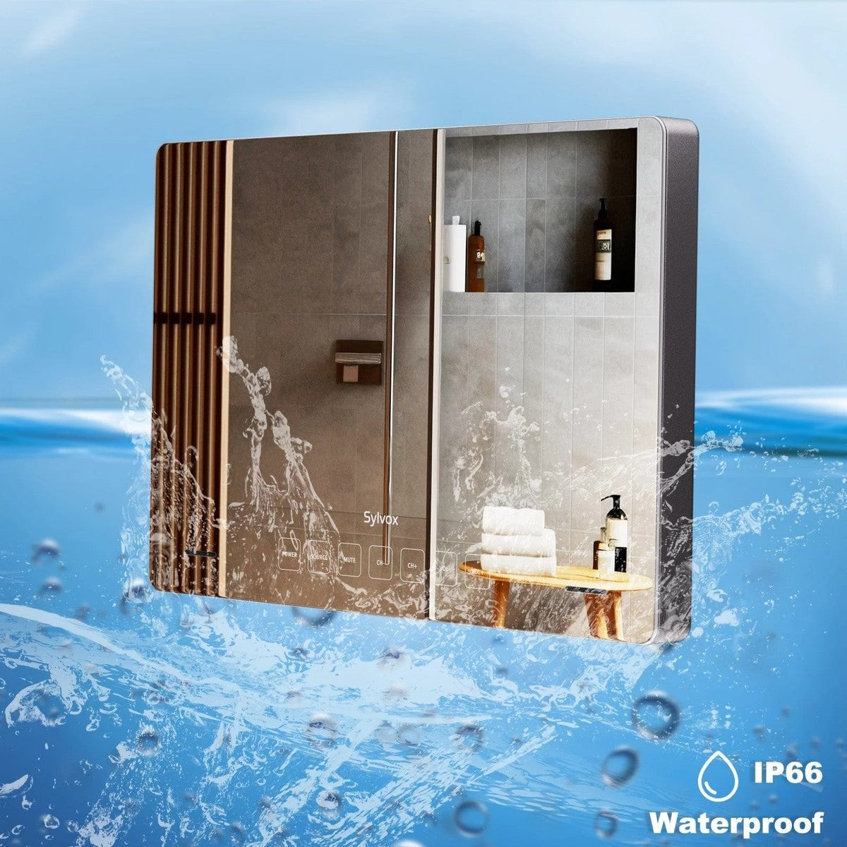 SYLVOX 61 cm / 24´´ Bad-TV Wand wasserdicht