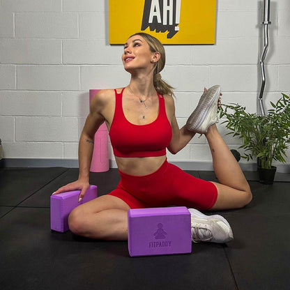 FITPADDY Yoga Block rutschfest Violett