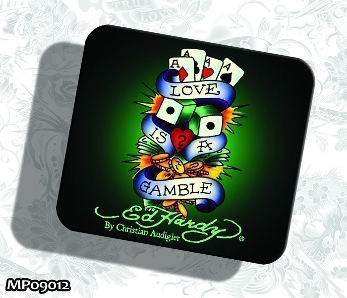 Ed Hardy Mousepad Love is a gamble MP09012 green