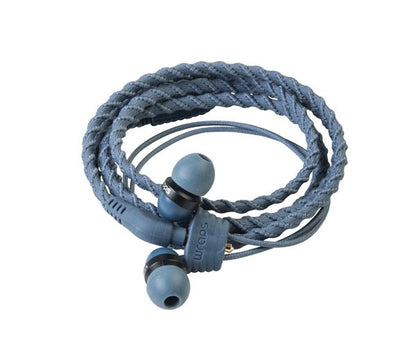 wraps Armband in-ear Kopfhörer Denimblau mit Mikro