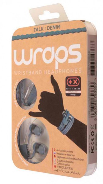 wraps Armband in-ear Kopfhörer Denimblau mit Mikro